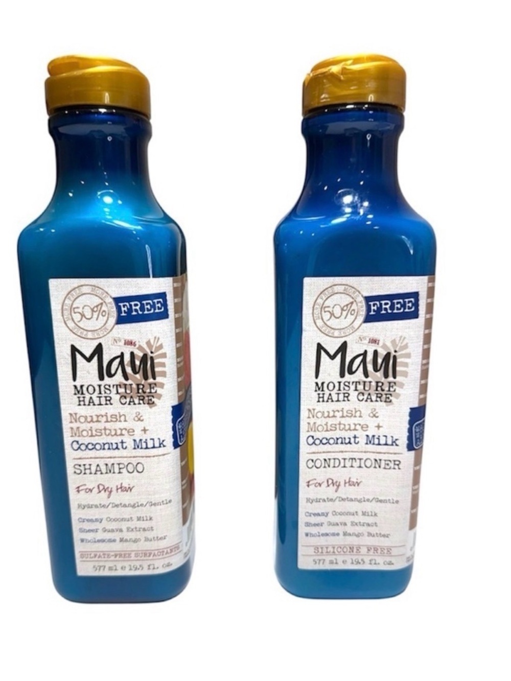 Maui Moisture Coconut Milk Shampoo Conditioner Set 19.5oz Hydrating Dry Hair - Picture 2 of 4